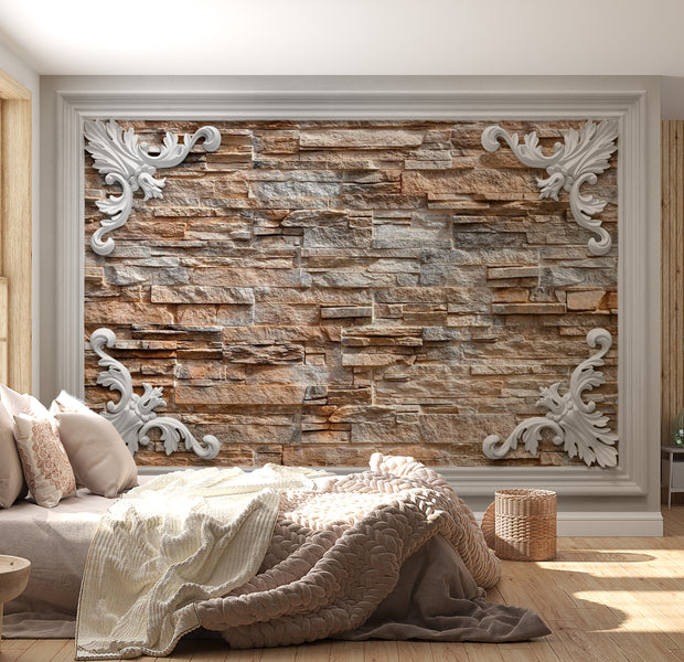 Background & Patterns Wallpaper Wall Mural - Brick In A Frame Brown 39"Wx27"H