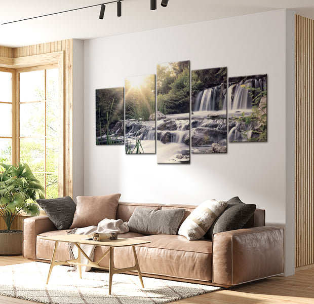 Stretched Canvas Landscape Art - Waterfall Of Dreams 40"Wx20"H