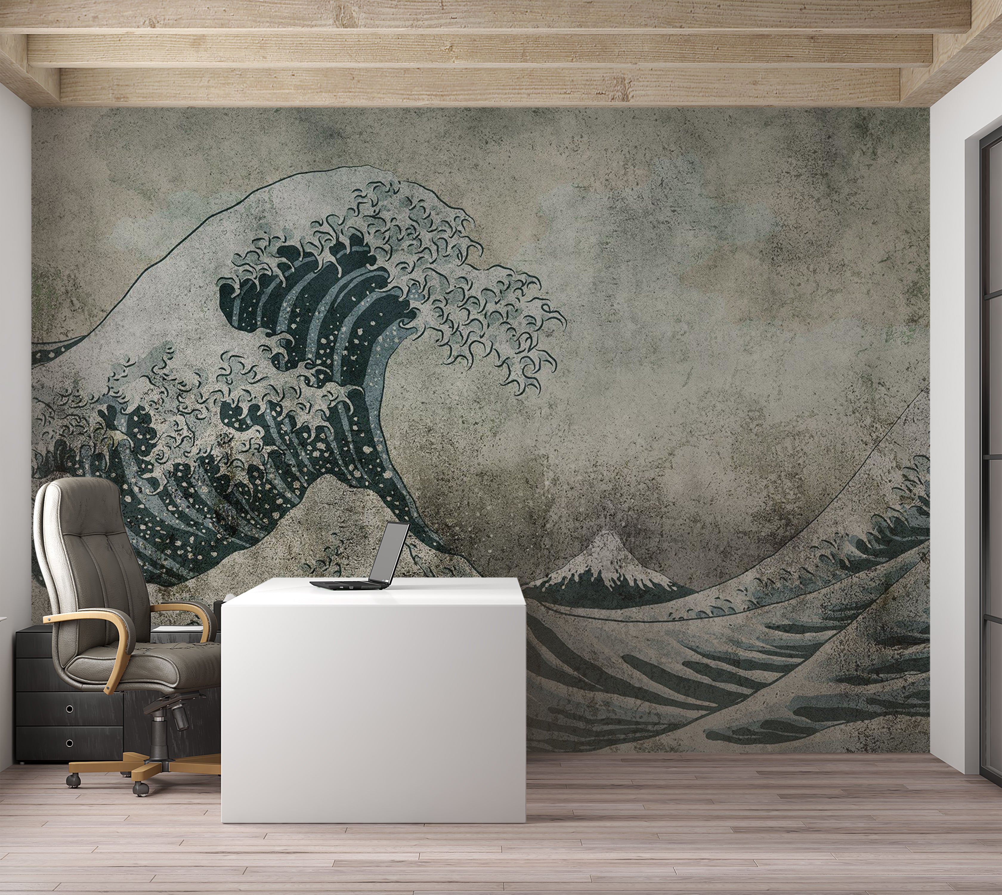 Abstract Wallpaper Wall Mural - Power of the Big Wave 39"Wx27"H / Standard