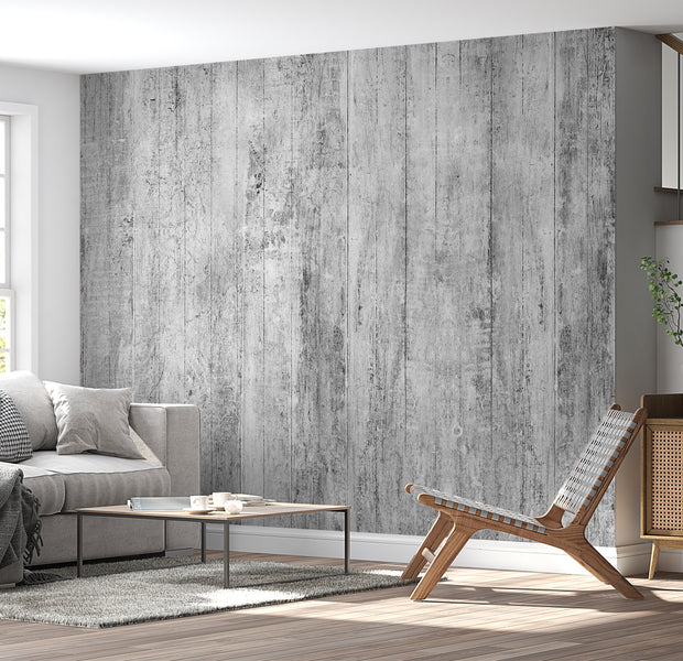 Peel & Stick Wall Mural - Grey Rustic Old Wood 38"Wx27"H