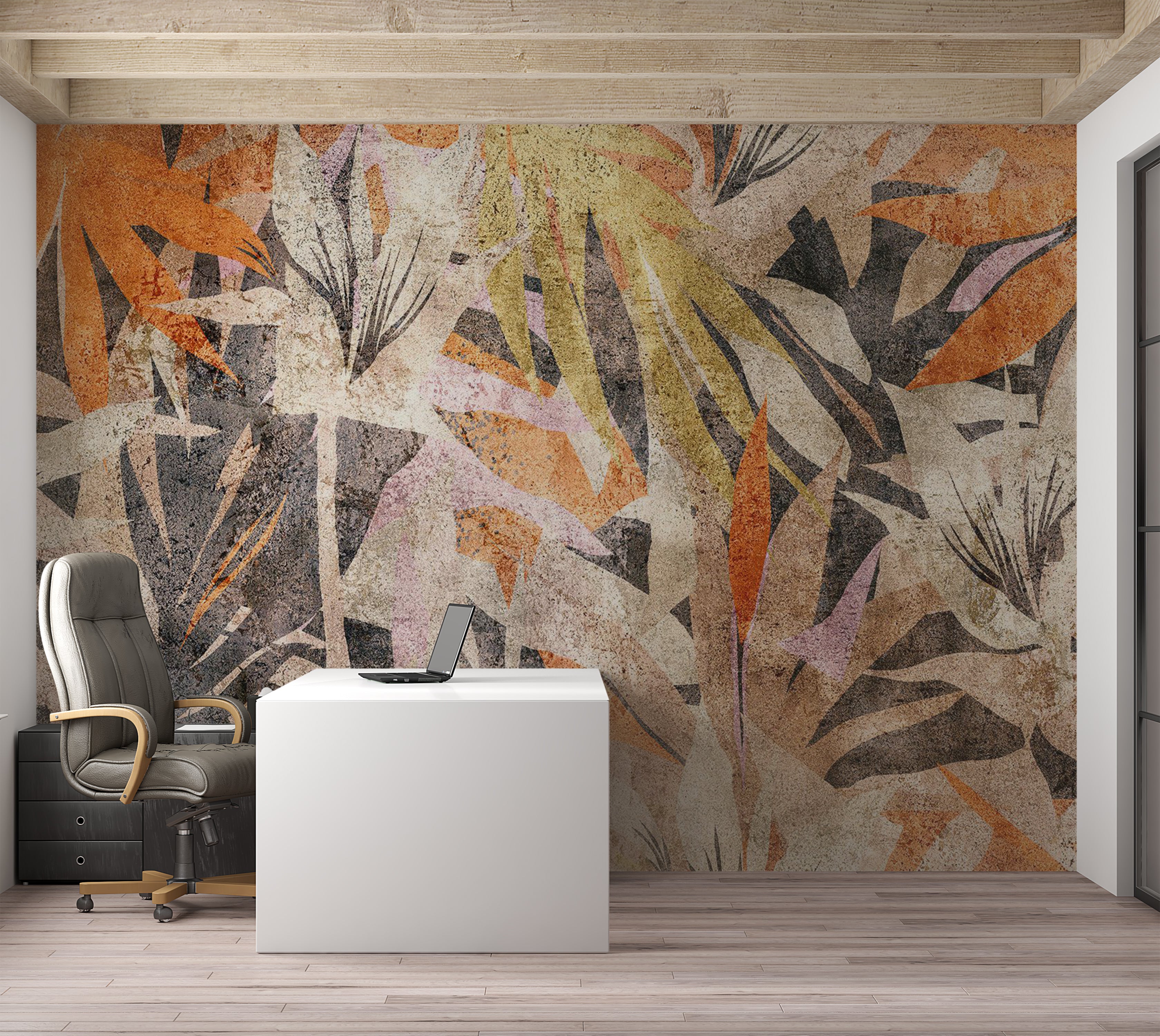 Abstract Wallpaper Wall Mural - Scattered Colors 39"Wx27"H / Standard