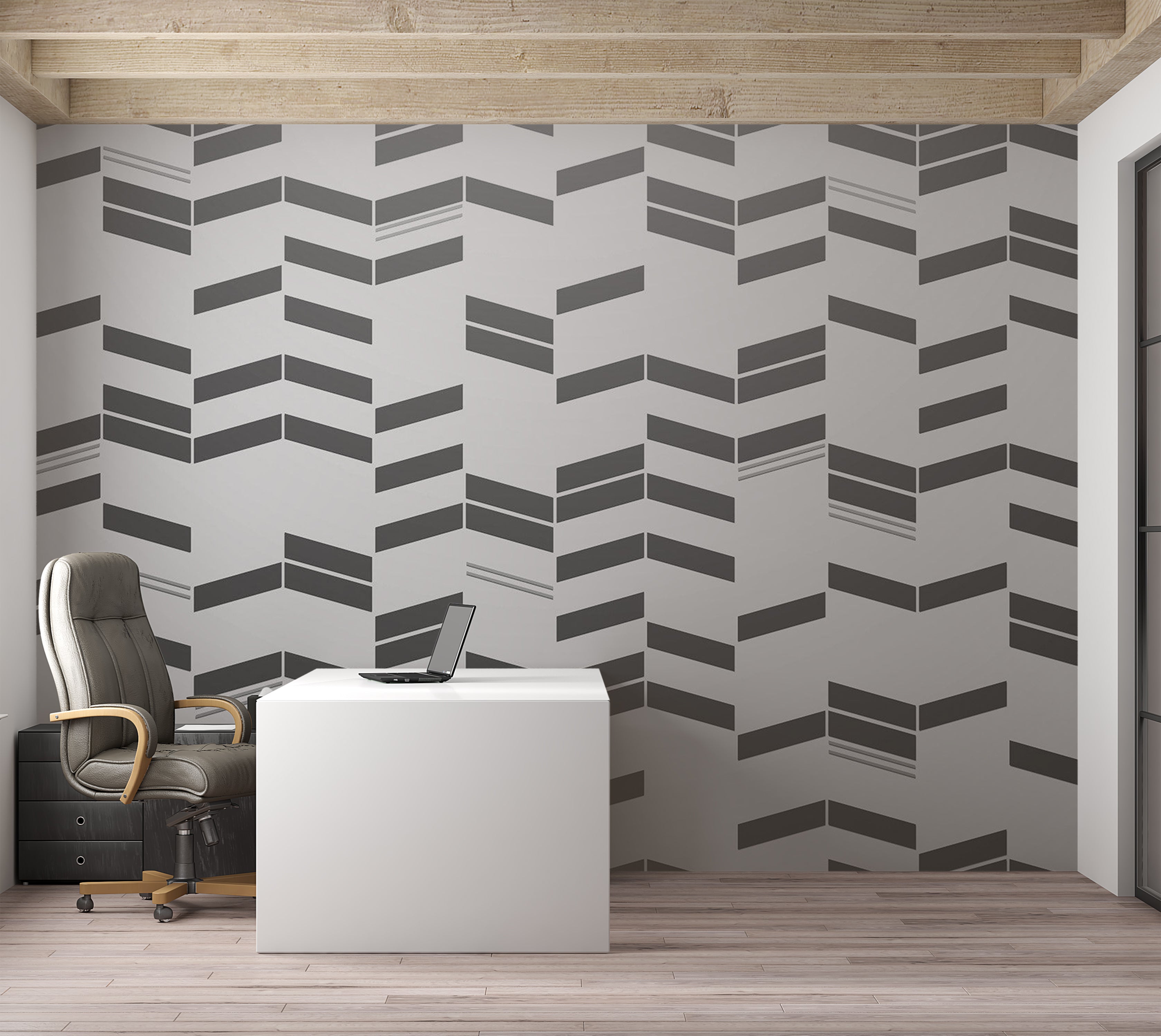 Abstract Wallpaper Wall Mural - Simple Structures 39"Wx27"H / Standard