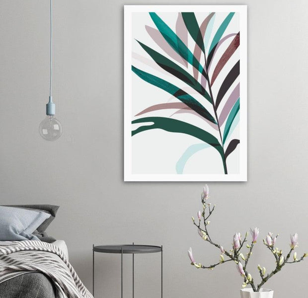 Burgundy Teal Floral Botanical Poster 03