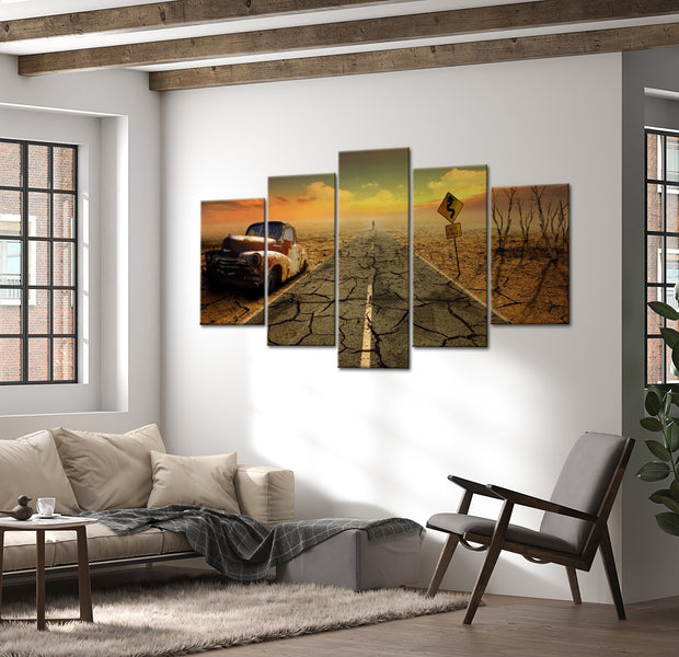 Stretched Canvas Landscape Art - Difficult Road 40"Wx20"H