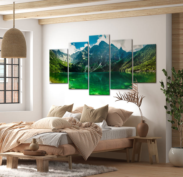 Stretched Canvas Landscape Art - Tranquility In The Mountains 40"Wx20"H