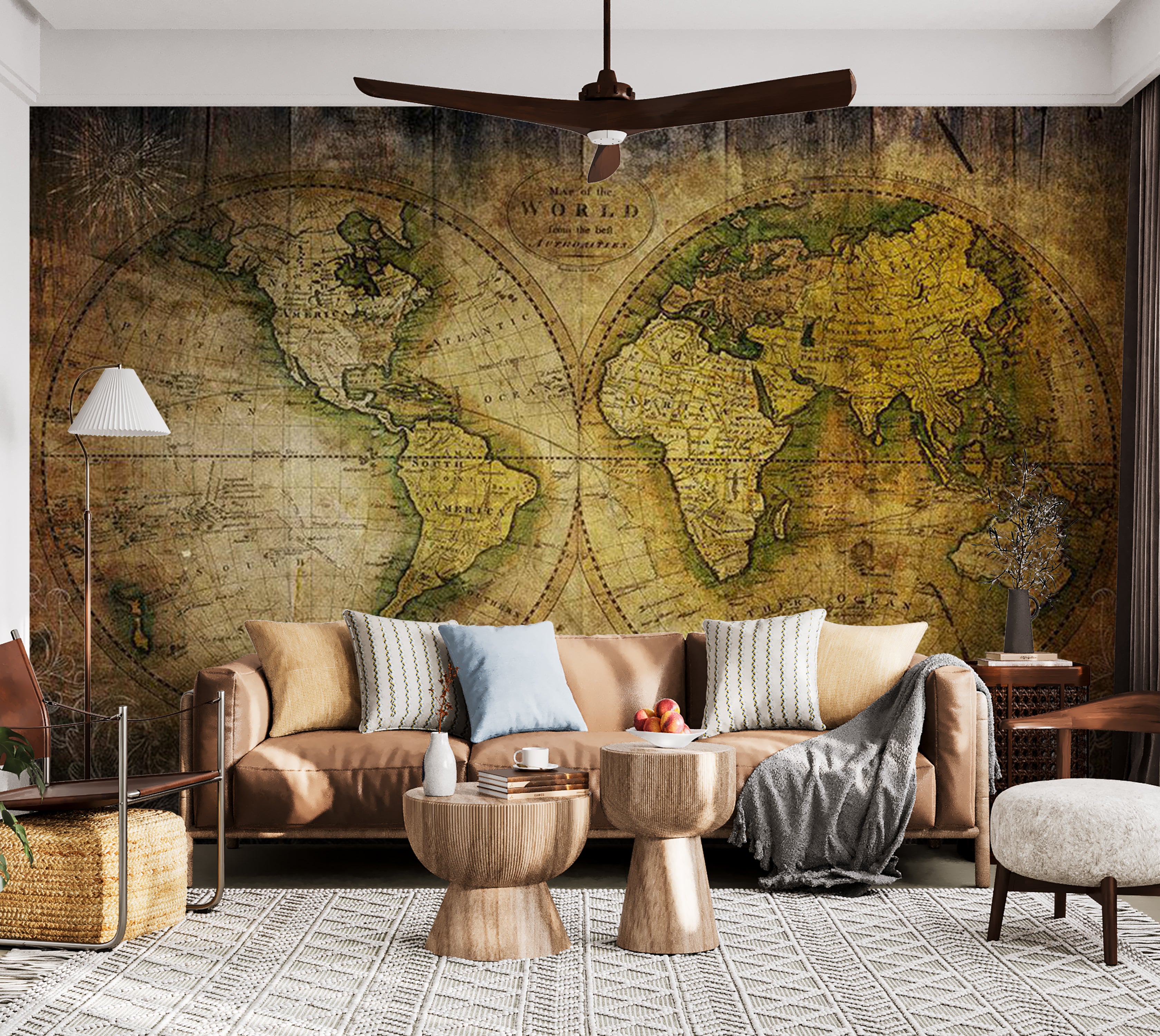 Peel & Stick Map Wall Mural - Searching for Old World 38"Wx27"H