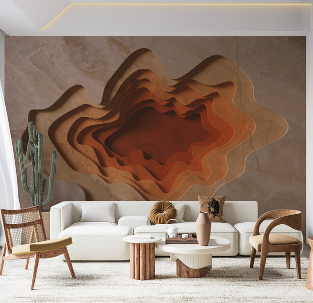 3D Illusion Wallpaper Wall Mural - Multilayer 39"Wx27"H / Standard