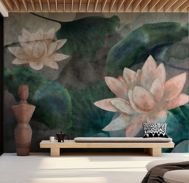 Floral Wallpaper Wall Mural - Soft Summer Garden 39"Wx27"H / Standard