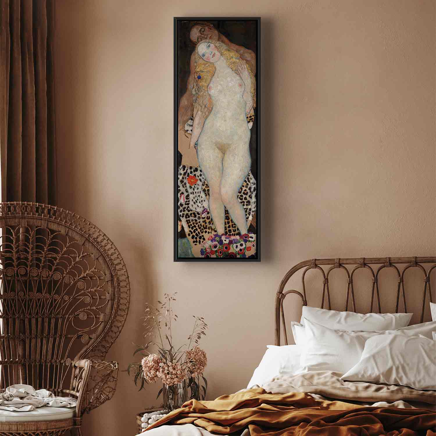 Floating Framed Canvas Art - Adam and Eve - Gustav Klimt