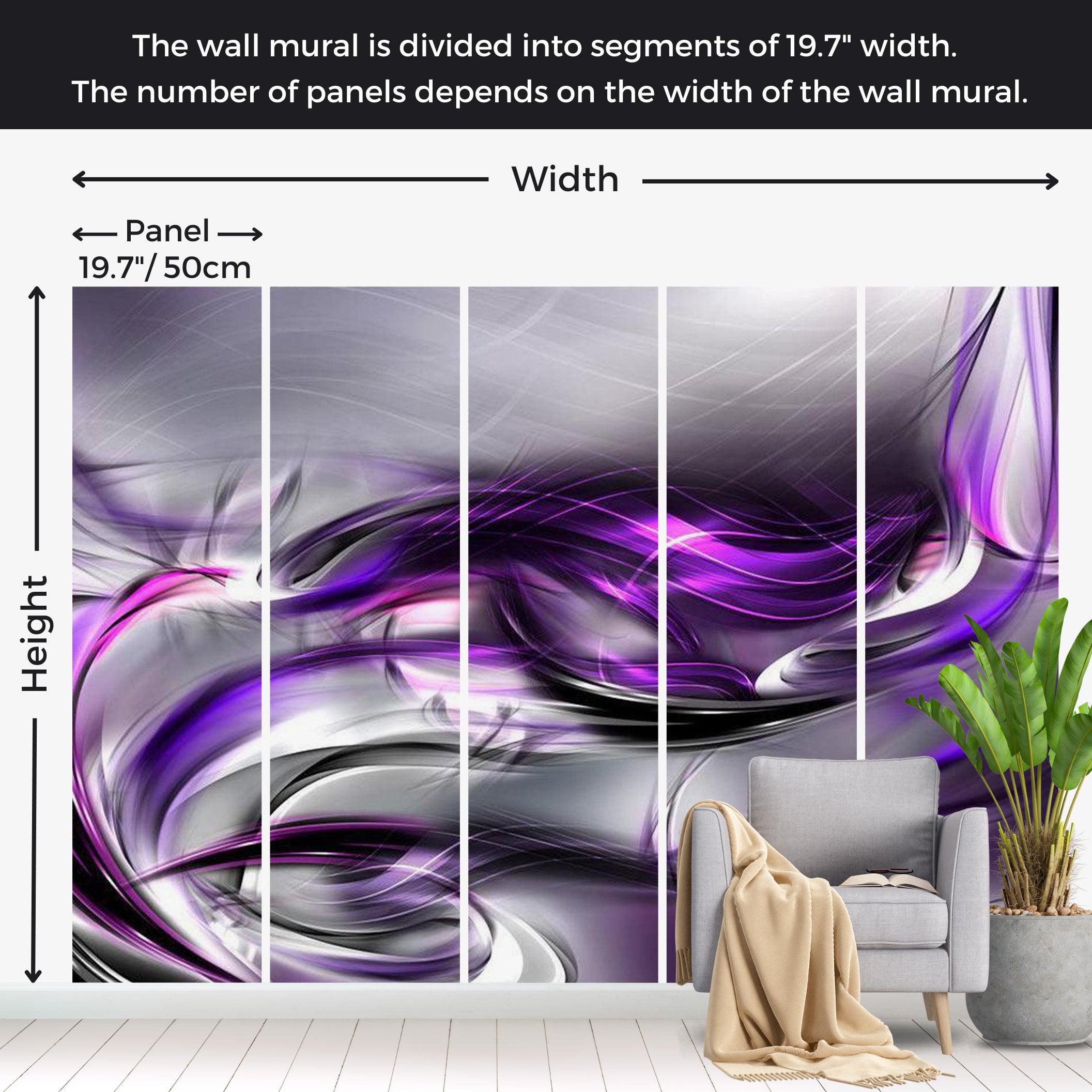 Abstract Wallpaper Wall Mural - Purple Swirls