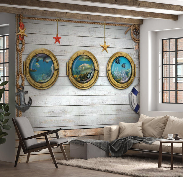 Animal Wallpaper Wall Mural - Tree Portholes