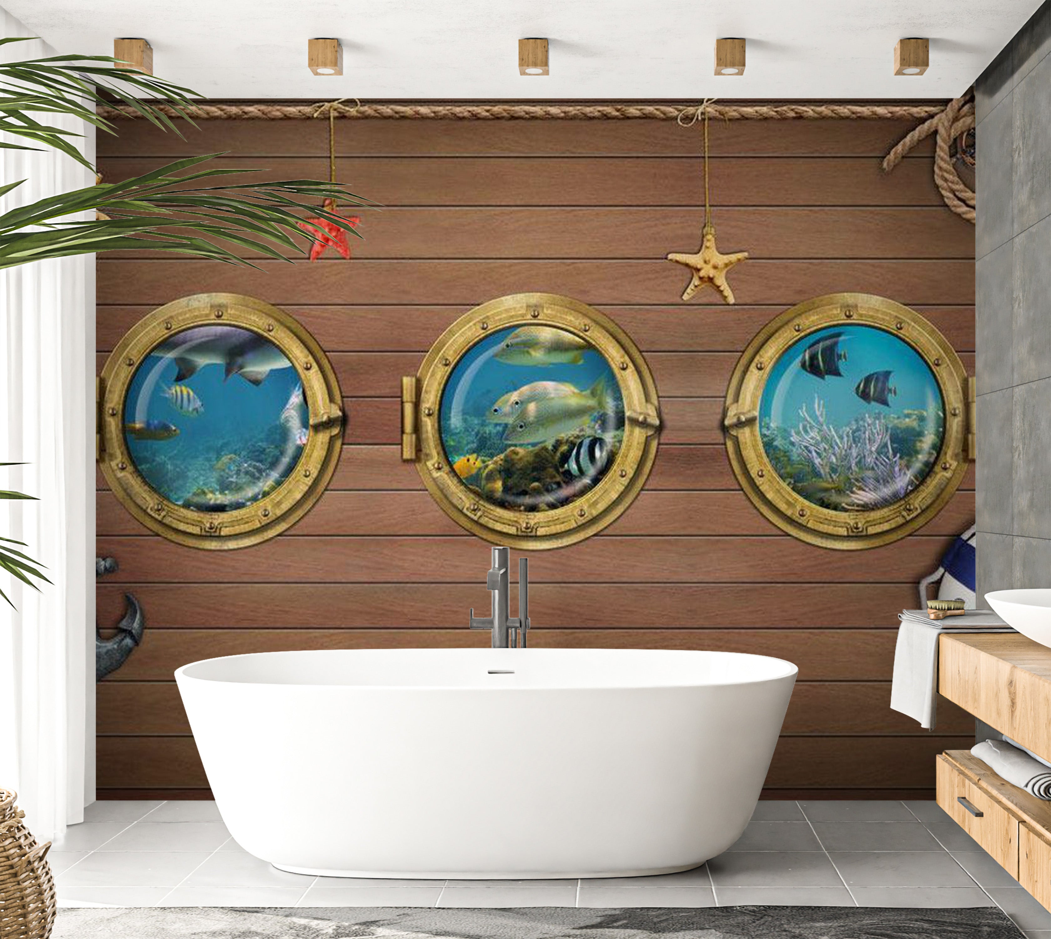 Animal Wallpaper Wall Mural - Overboard 39"Wx27"H