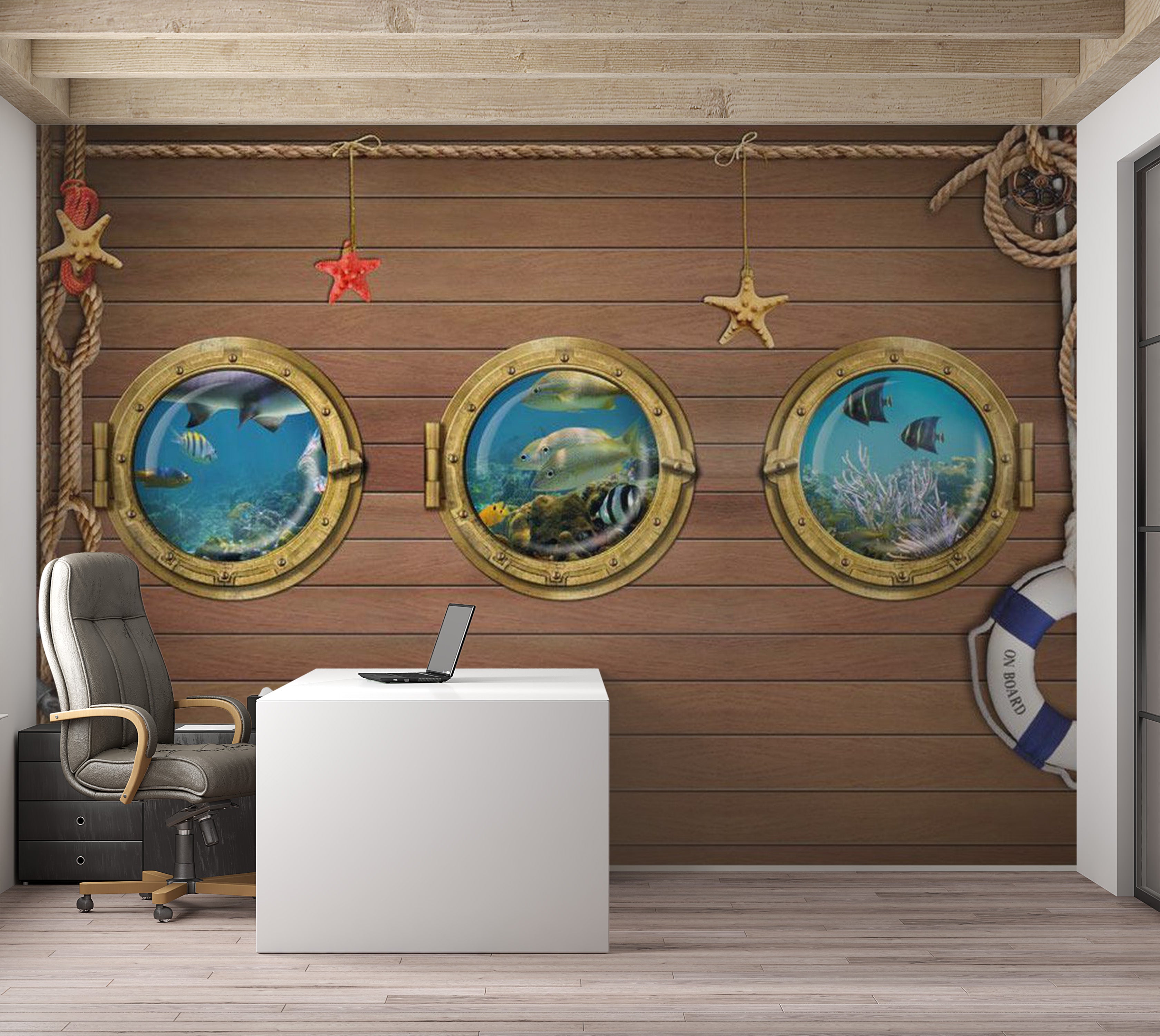 Animal Wallpaper Wall Mural - Overboard 39"Wx27"H