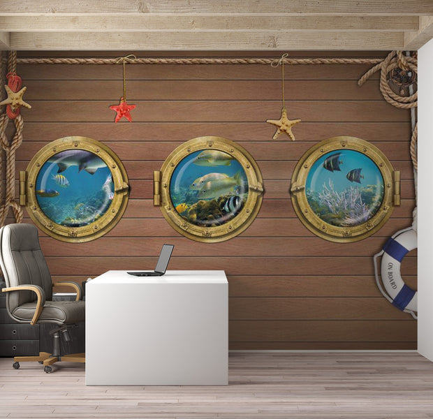 Animal Wallpaper Wall Mural - Overboard 39"Wx27"H
