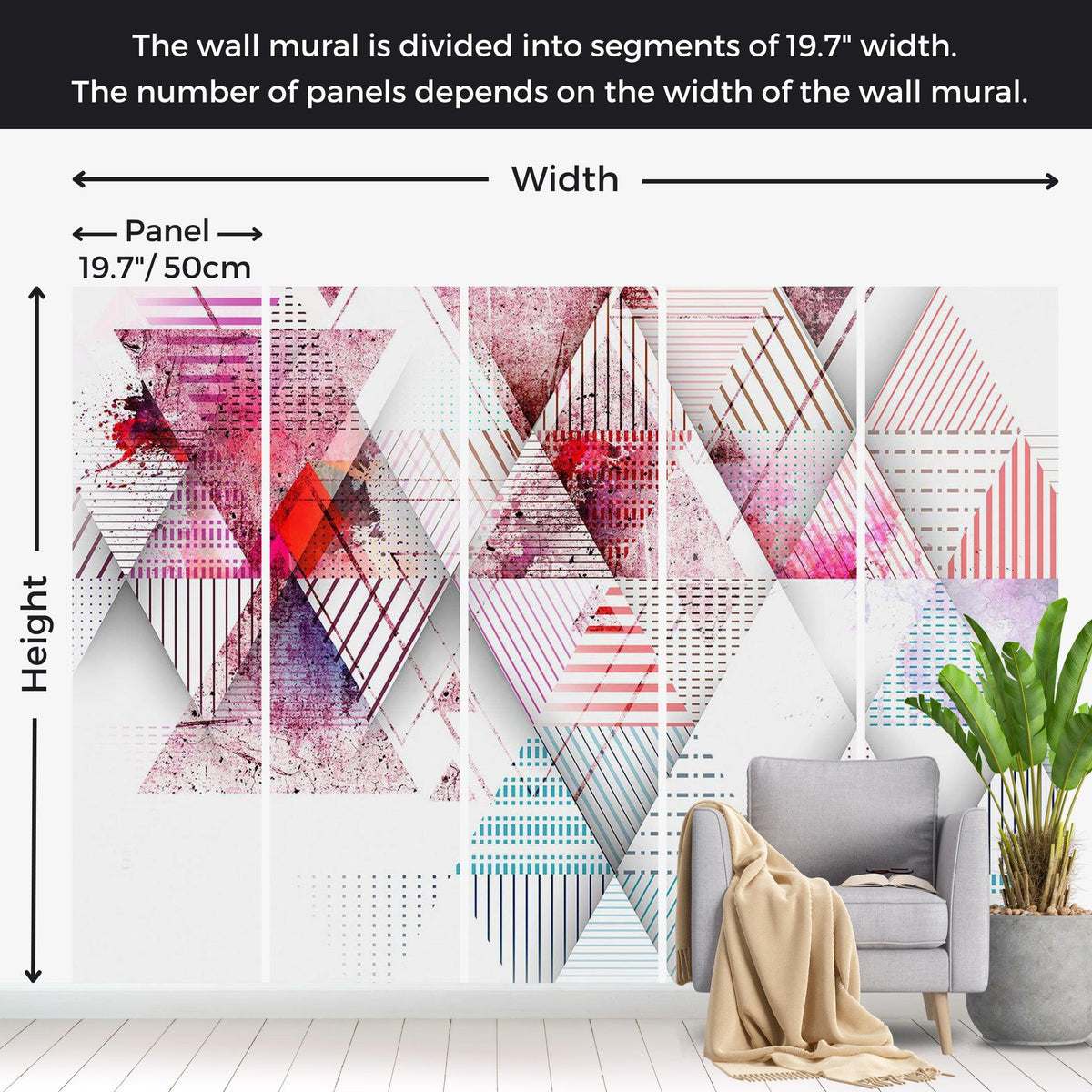 Abstract Wallpaper Wall Mural - Triangular World – Tiptophomedecor