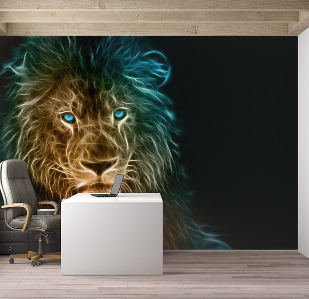 Animal Wallpaper Wall Mural - Abstract Lion 39"Wx27"H
