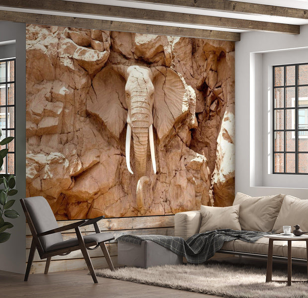 Animal Wallpaper Wall Mural - Stone Elephant South Africa