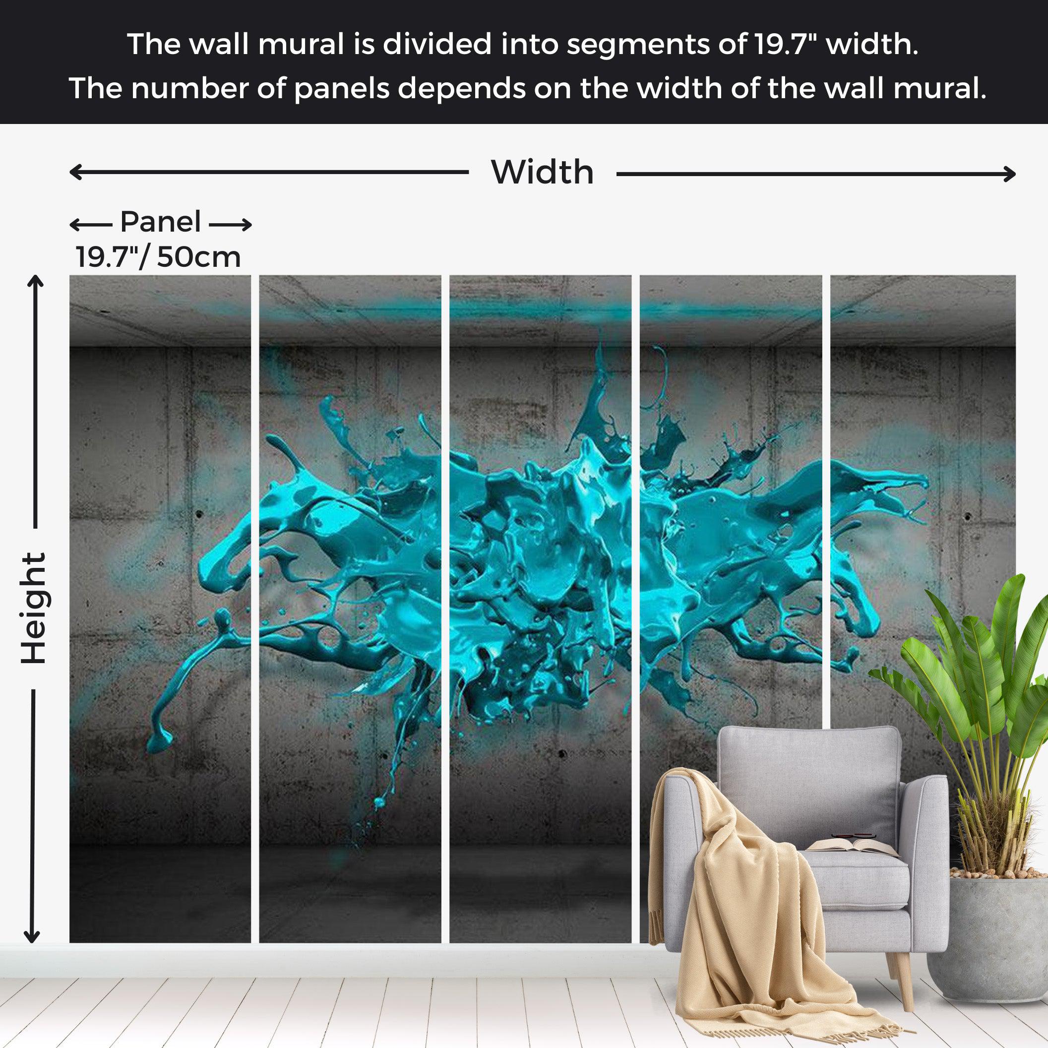 Abstract Wallpaper Wall Mural - Blue Ink Blot