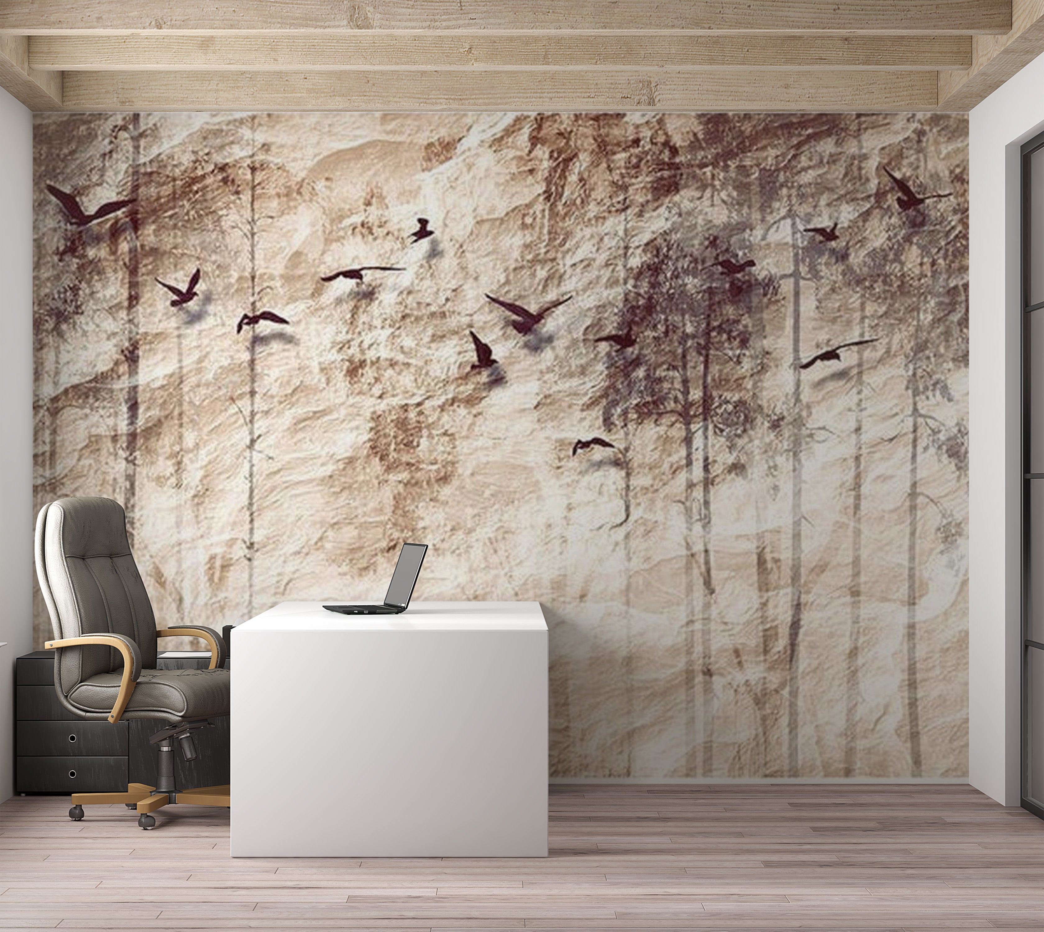 Animal Wallpaper Wall Mural - Paper Nature 39"Wx27"H