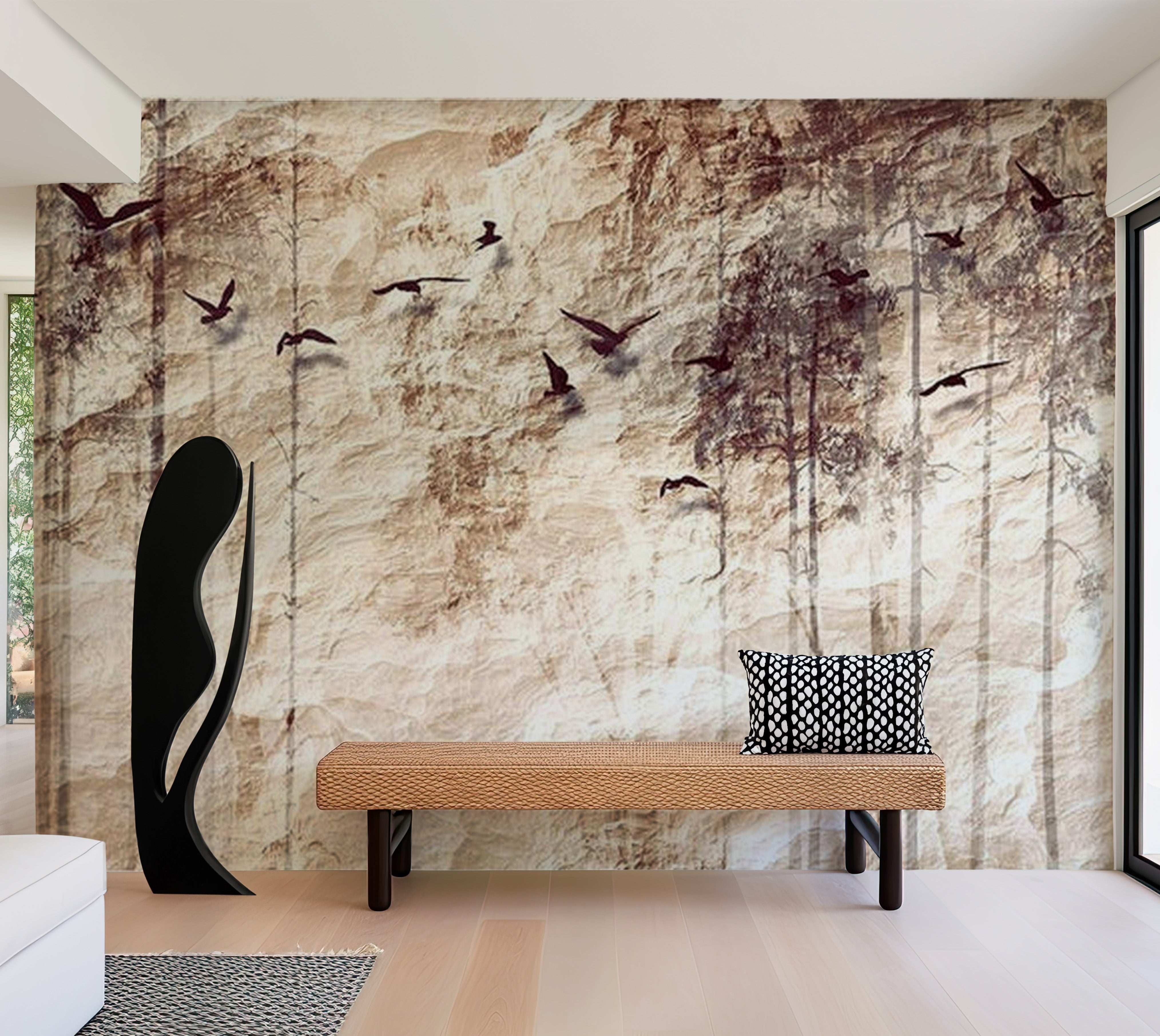 Animal Wallpaper Wall Mural - Paper Nature 39"Wx27"H