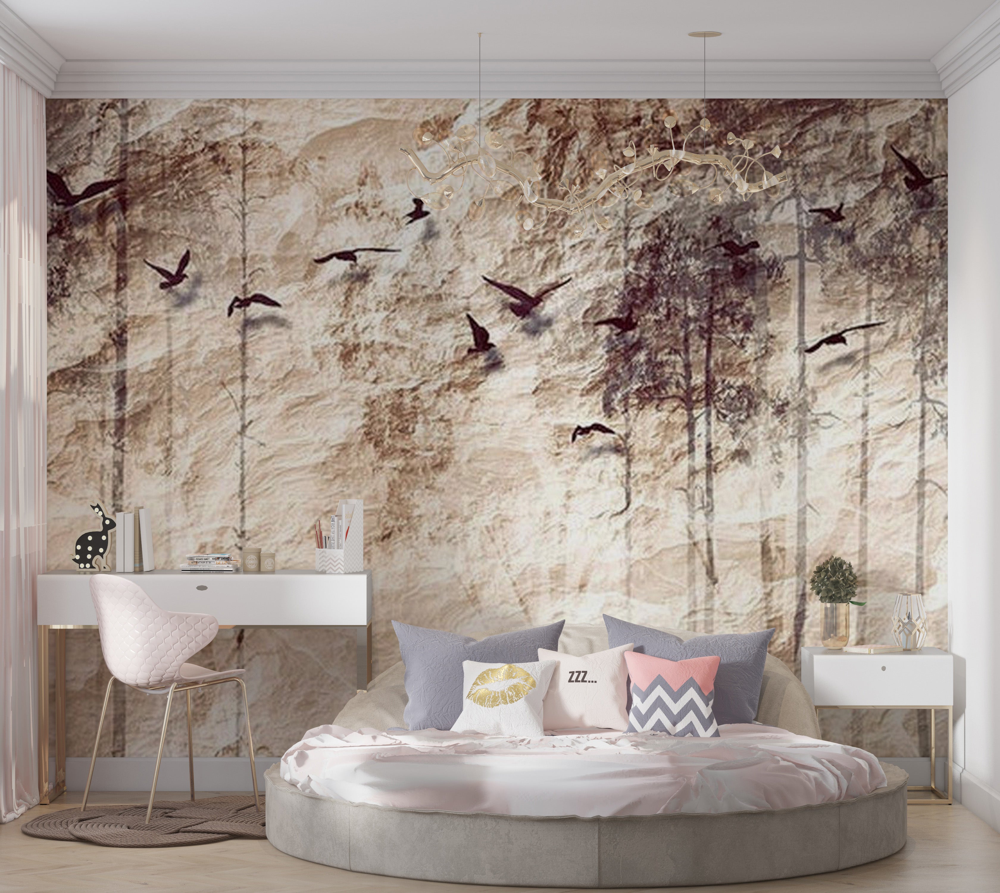 Animal Wallpaper Wall Mural - Paper Nature 39"Wx27"H