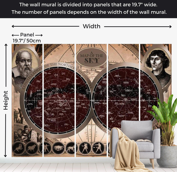 World Map Wallpaper Wall Mural - Map Of The Sky