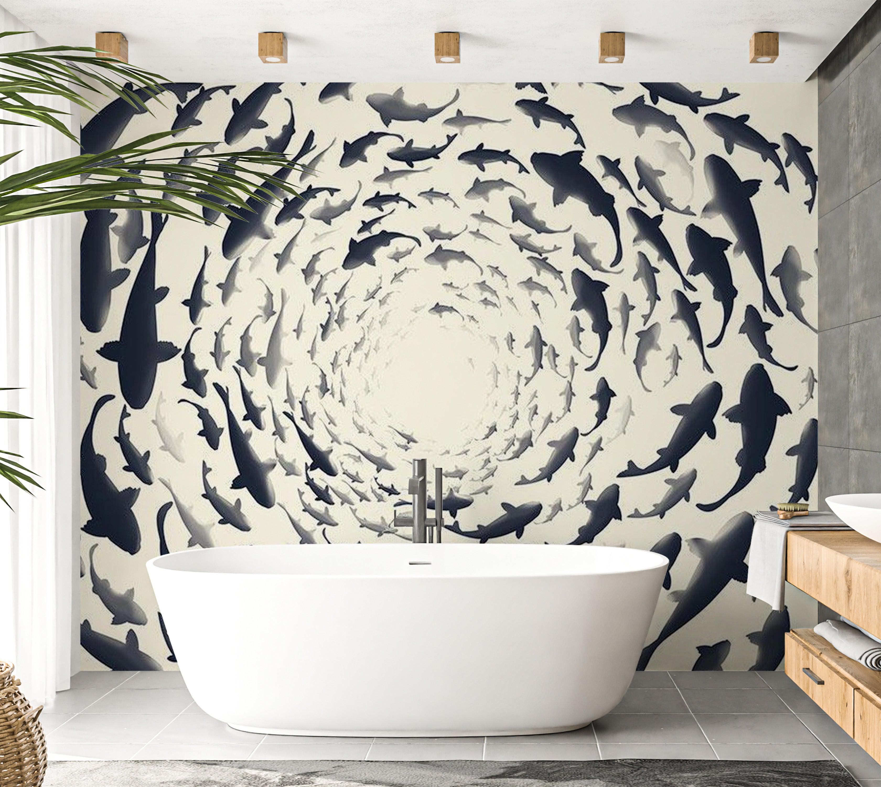 Animal Wallpaper Wall Mural - Fish Swirl