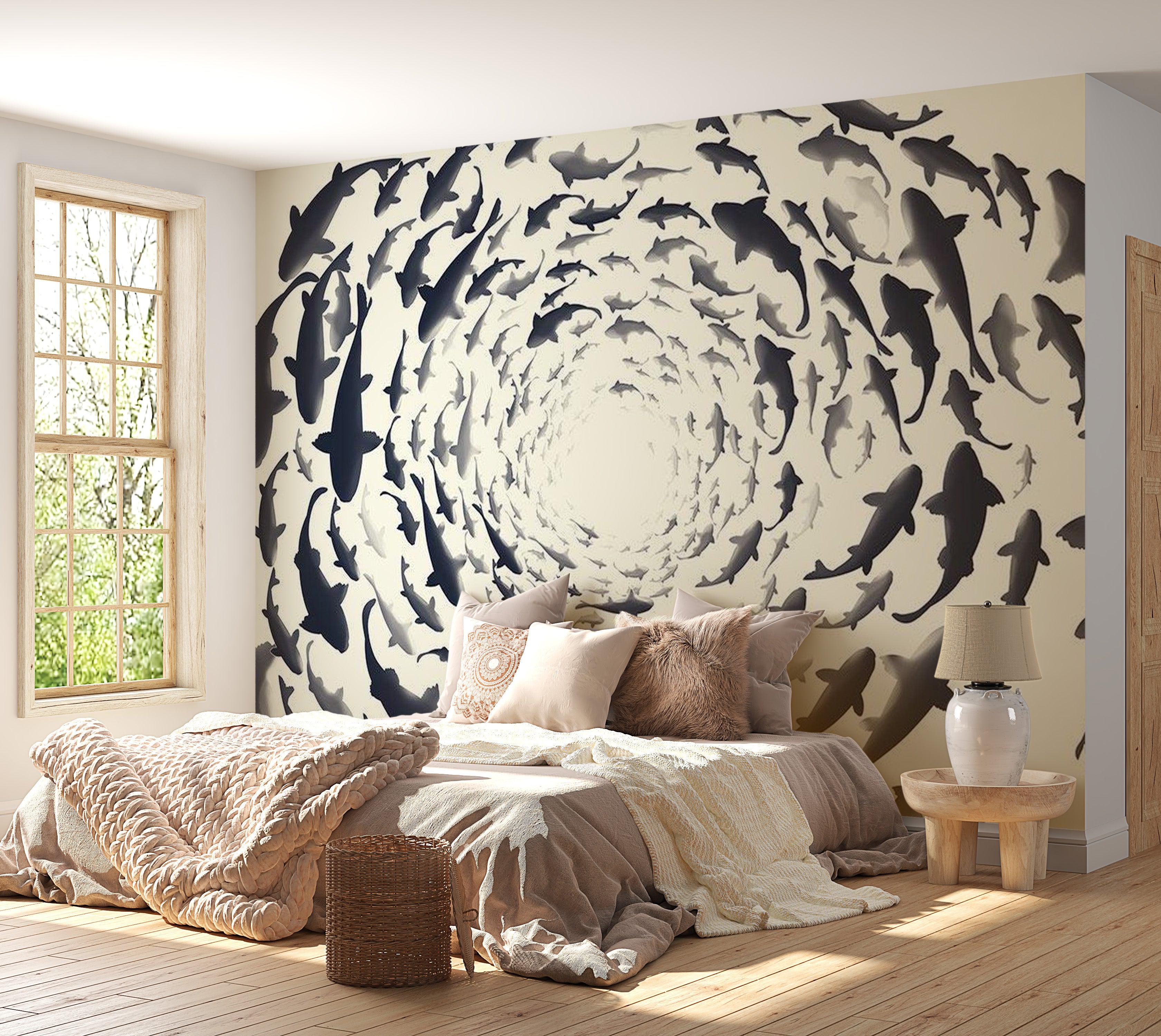 Animal Wallpaper Wall Mural - Fish Swirl