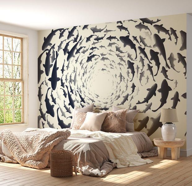 Animal Wallpaper Wall Mural - Fish Swirl