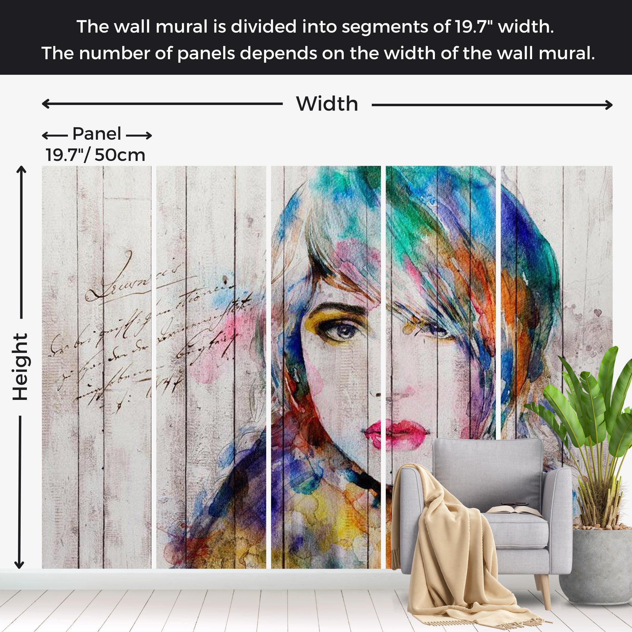 Abstract Wallpaper Wall Mural - Wooden Portrait