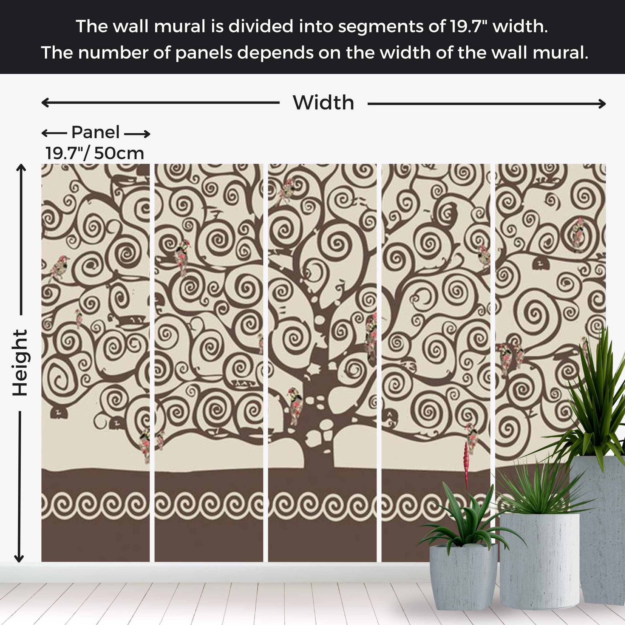 Abstract Wallpaper Wall Mural - Spiral Branches 118"Wx90"H