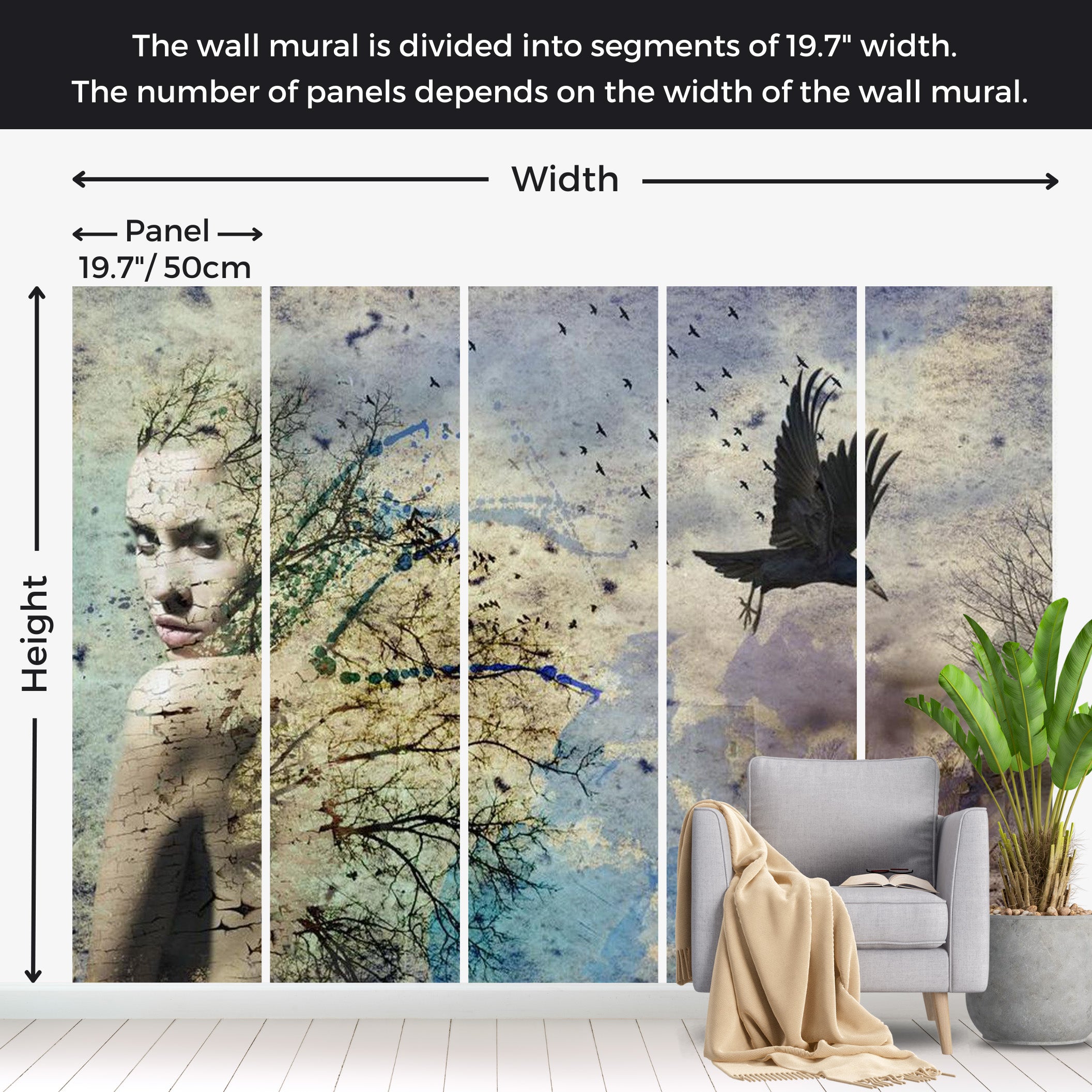 Abstract Wallpaper Wall Mural - Identity Change 118"Wx90"H