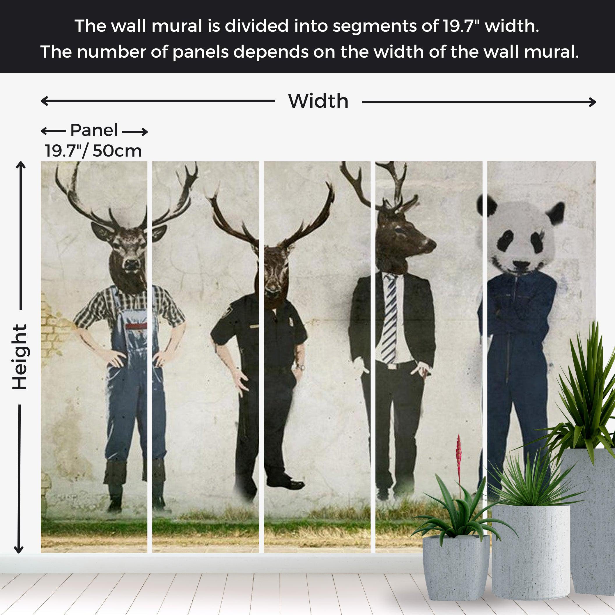 Abstract Wallpaper Wall Mural - Man Versus Animal