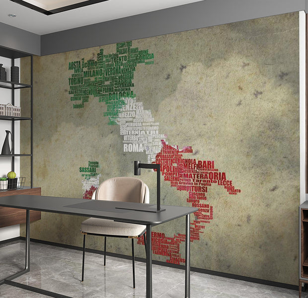 World Map Wallpaper Wall Mural - Viva Roma!