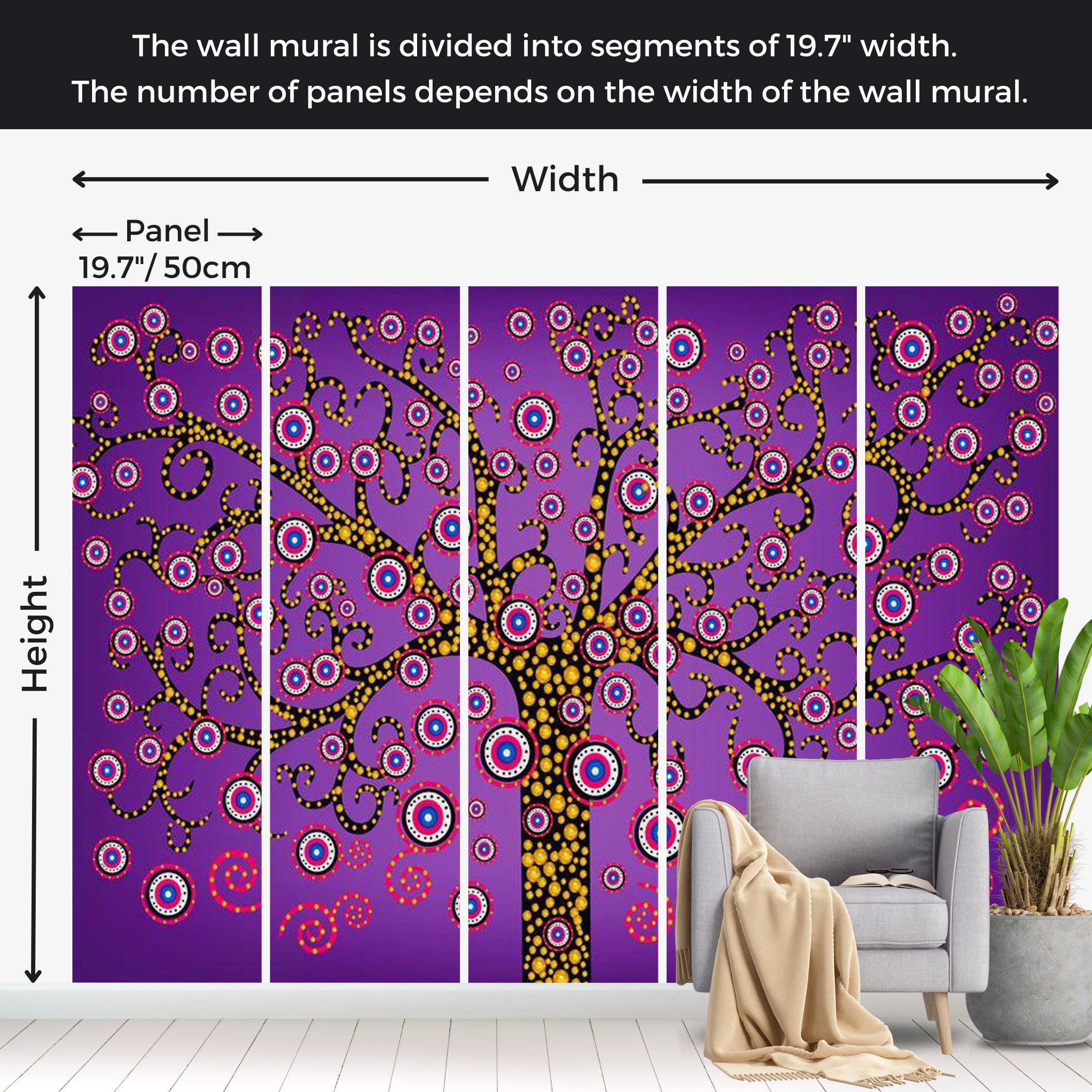 Abstract Wallpaper Wall Mural - The Magic Tree Purple