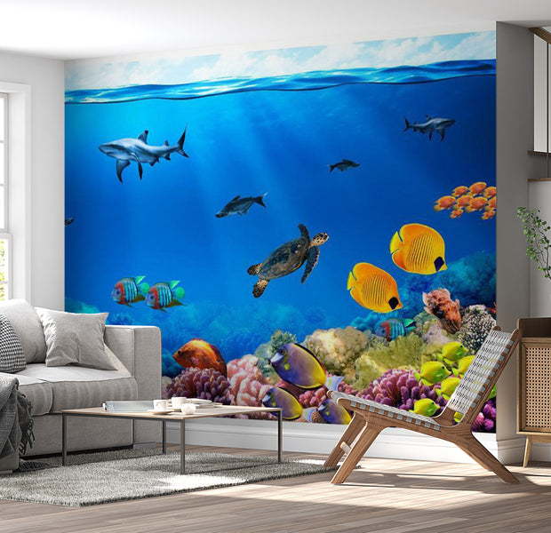 Animal Wallpaper Wall Mural - Underwater Kingdom 39"Wx27"H