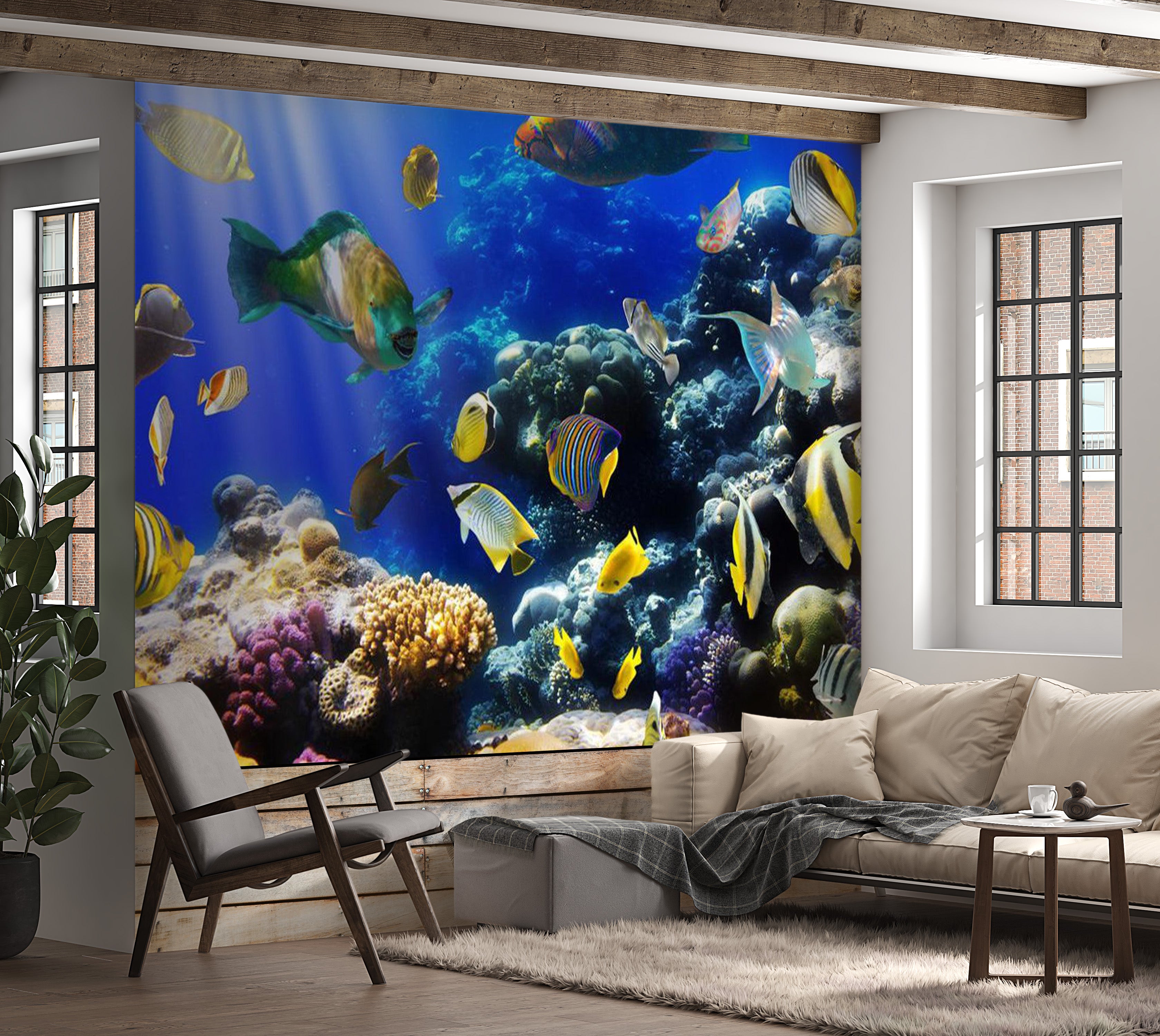 Animal Wallpaper Wall Mural - Underwater Adventure 39"Wx27"H