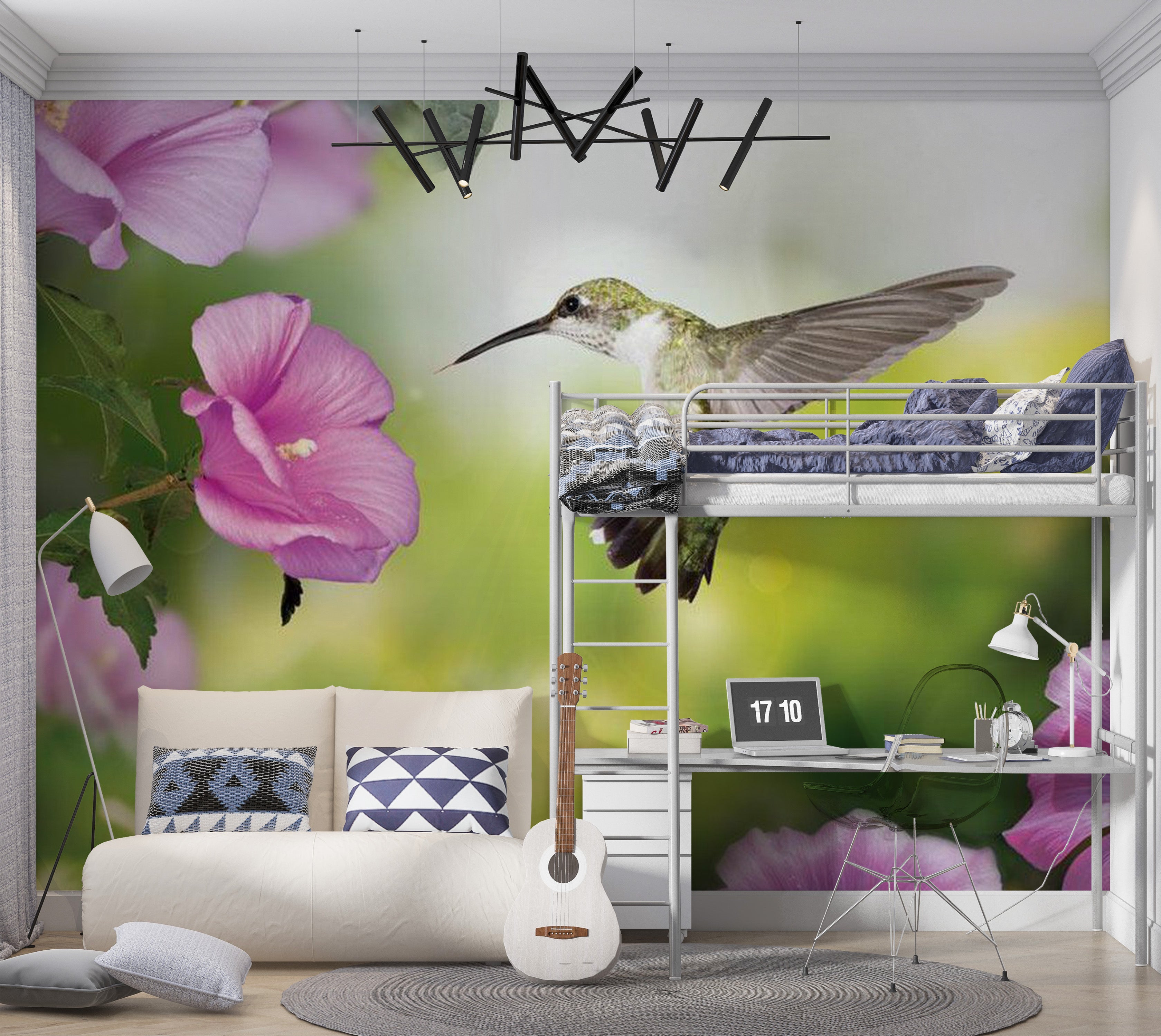 Animal Wallpaper Wall Mural - Humming-Bird 39"Wx27"H