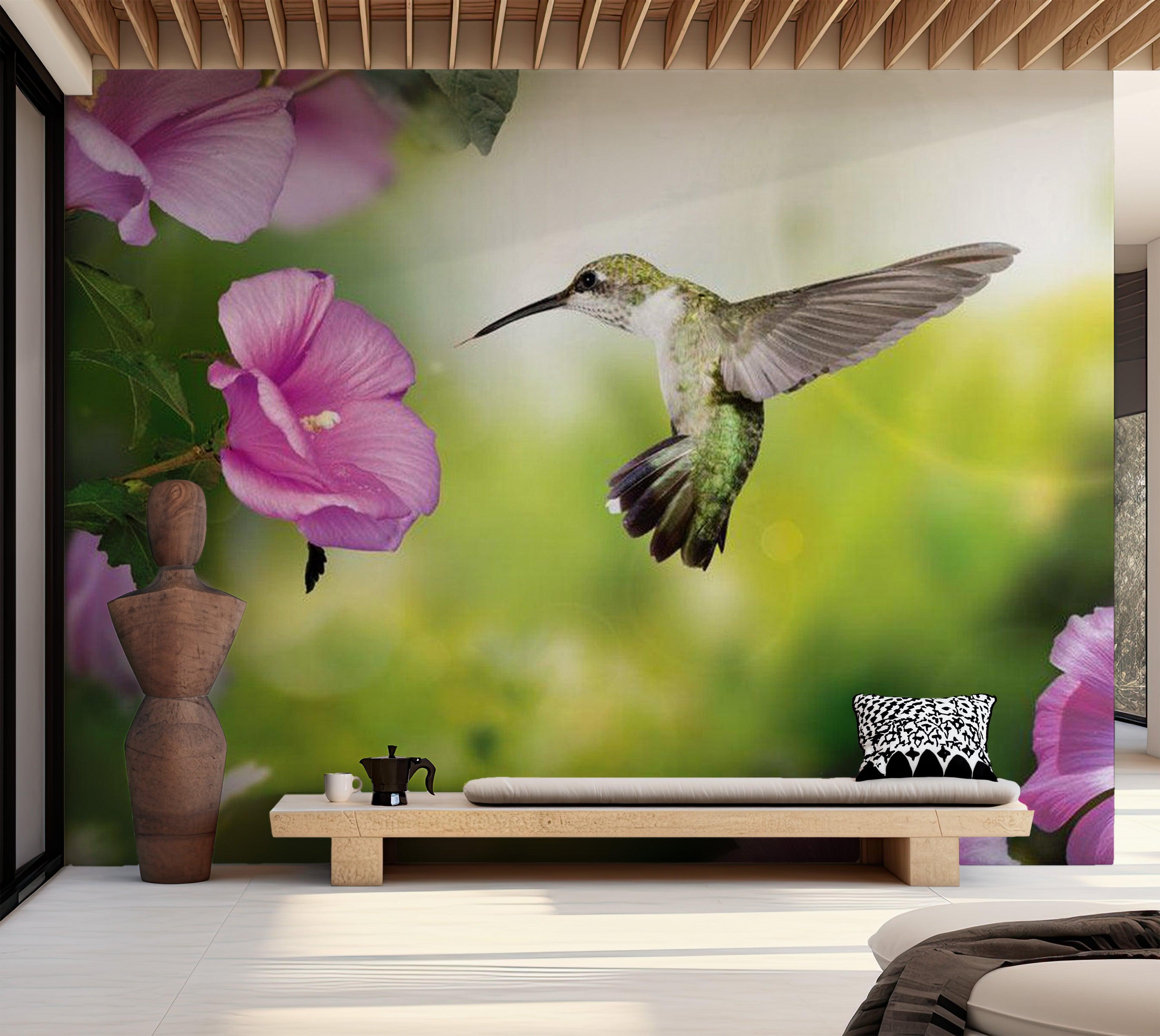 Animal Wallpaper Wall Mural - Humming-Bird