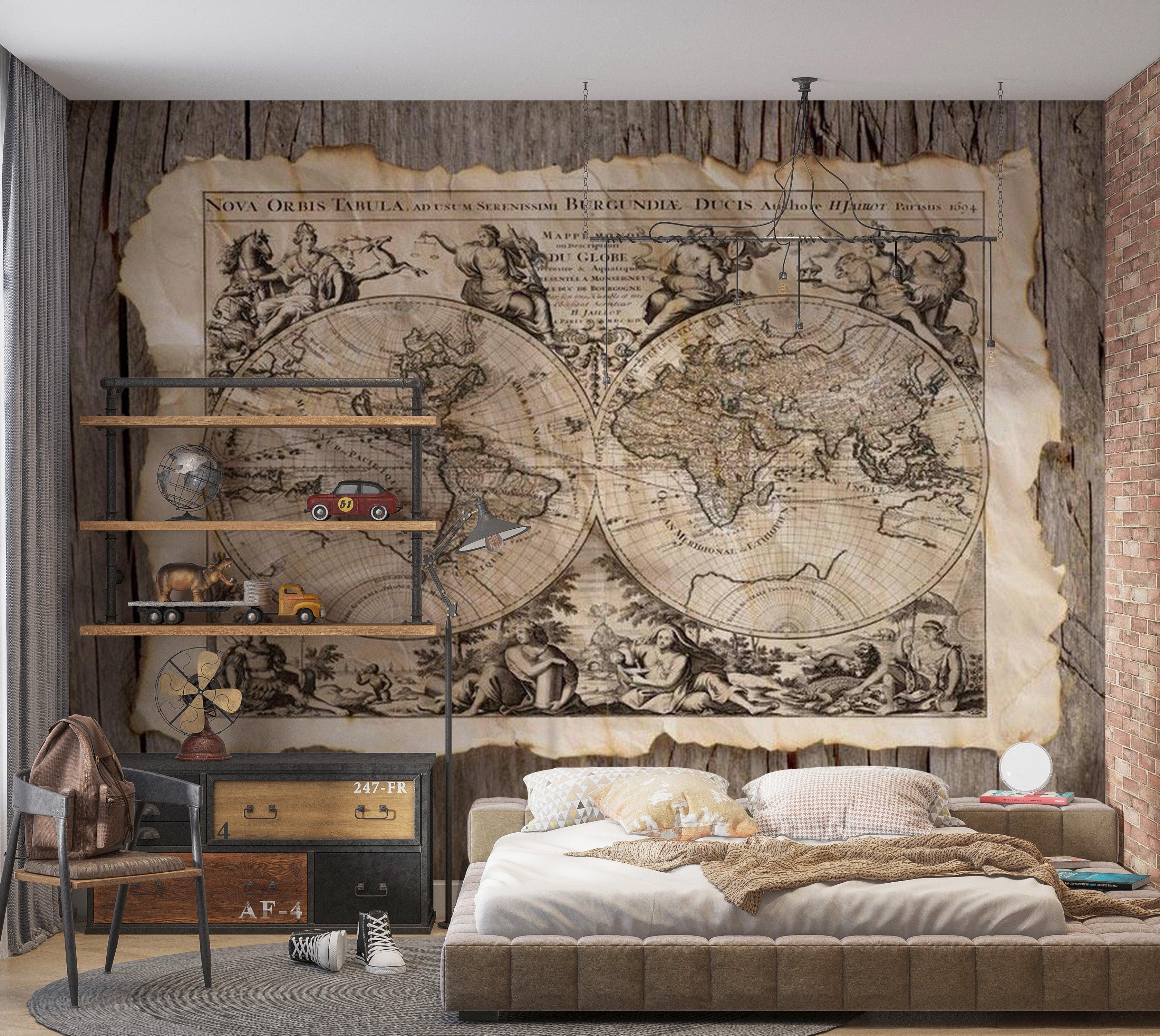 World Map Wallpaper Wall Mural - Nova Orbis Tabula