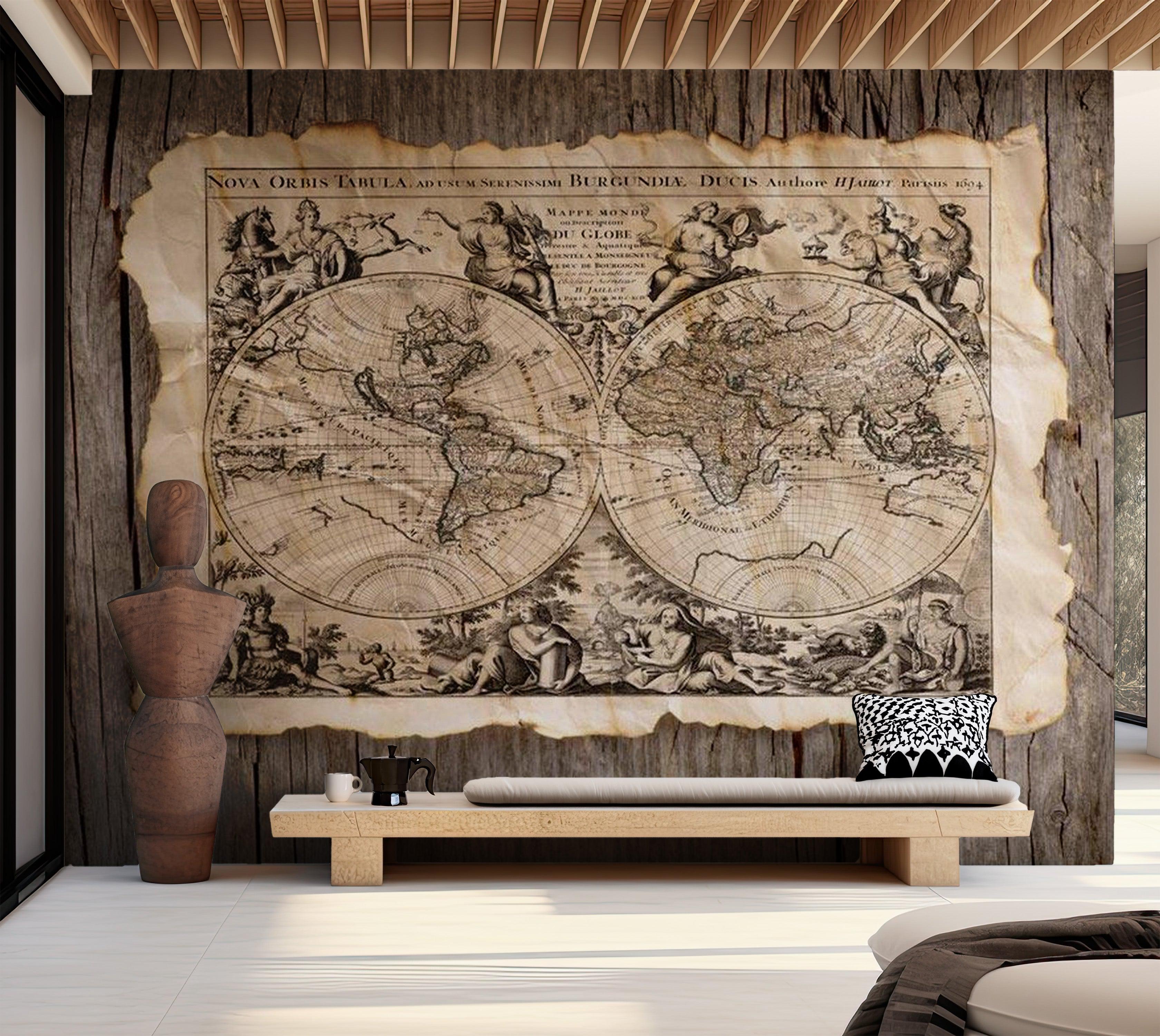 World Map Wallpaper Wall Mural - Nova Orbis Tabula