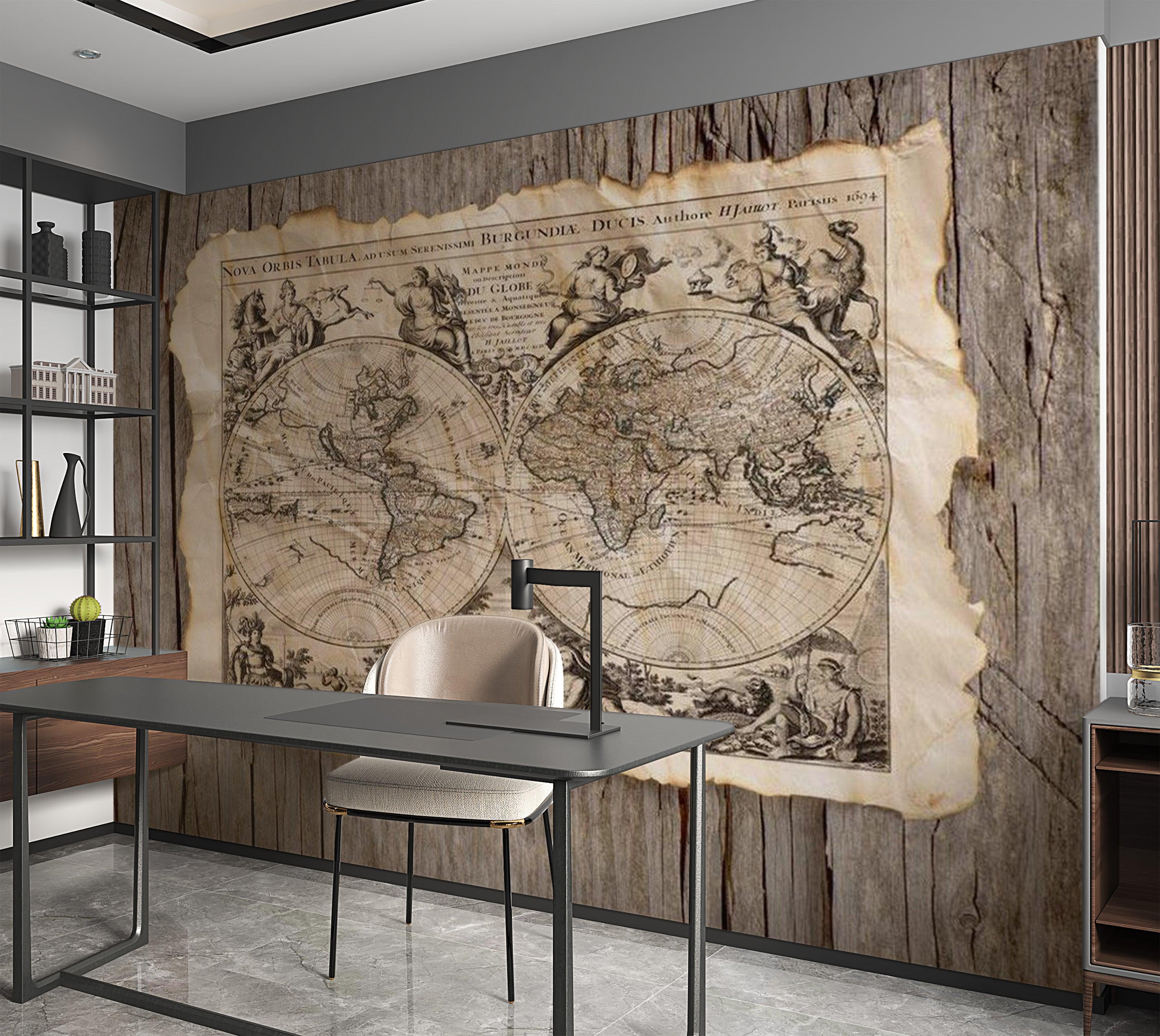 World Map Wallpaper Wall Mural - Nova Orbis Tabula