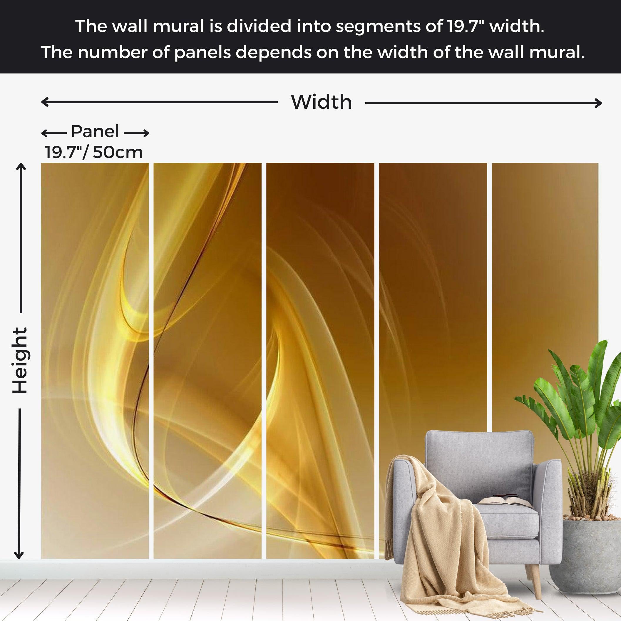 Abstract Wallpaper Wall Mural - Gold Fractal Background