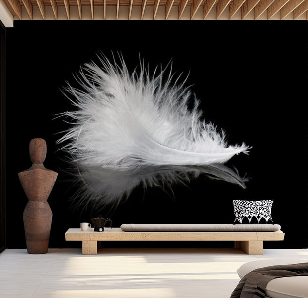 Animal Wallpaper Wall Mural - White Feather