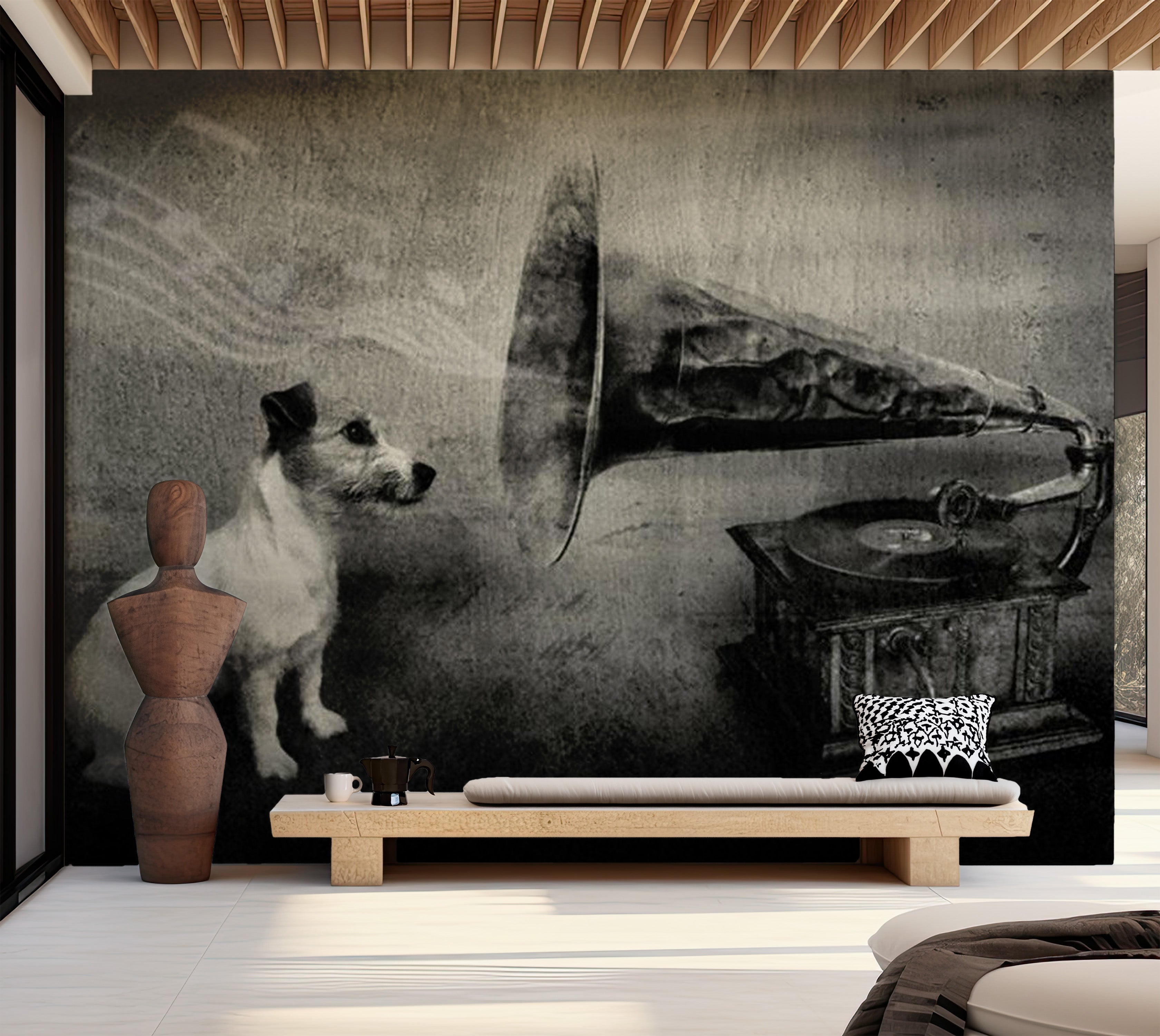 Animal Wallpaper Wall Mural - Dog's Melodies 118"Wx90"H