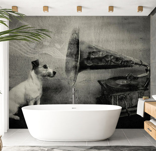 Animal Wallpaper Wall Mural - Dog's Melodies 118"Wx90"H