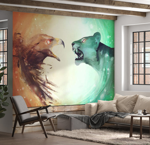 Animal Wallpaper Wall Mural - Interspecies Clash 118"Wx90"H