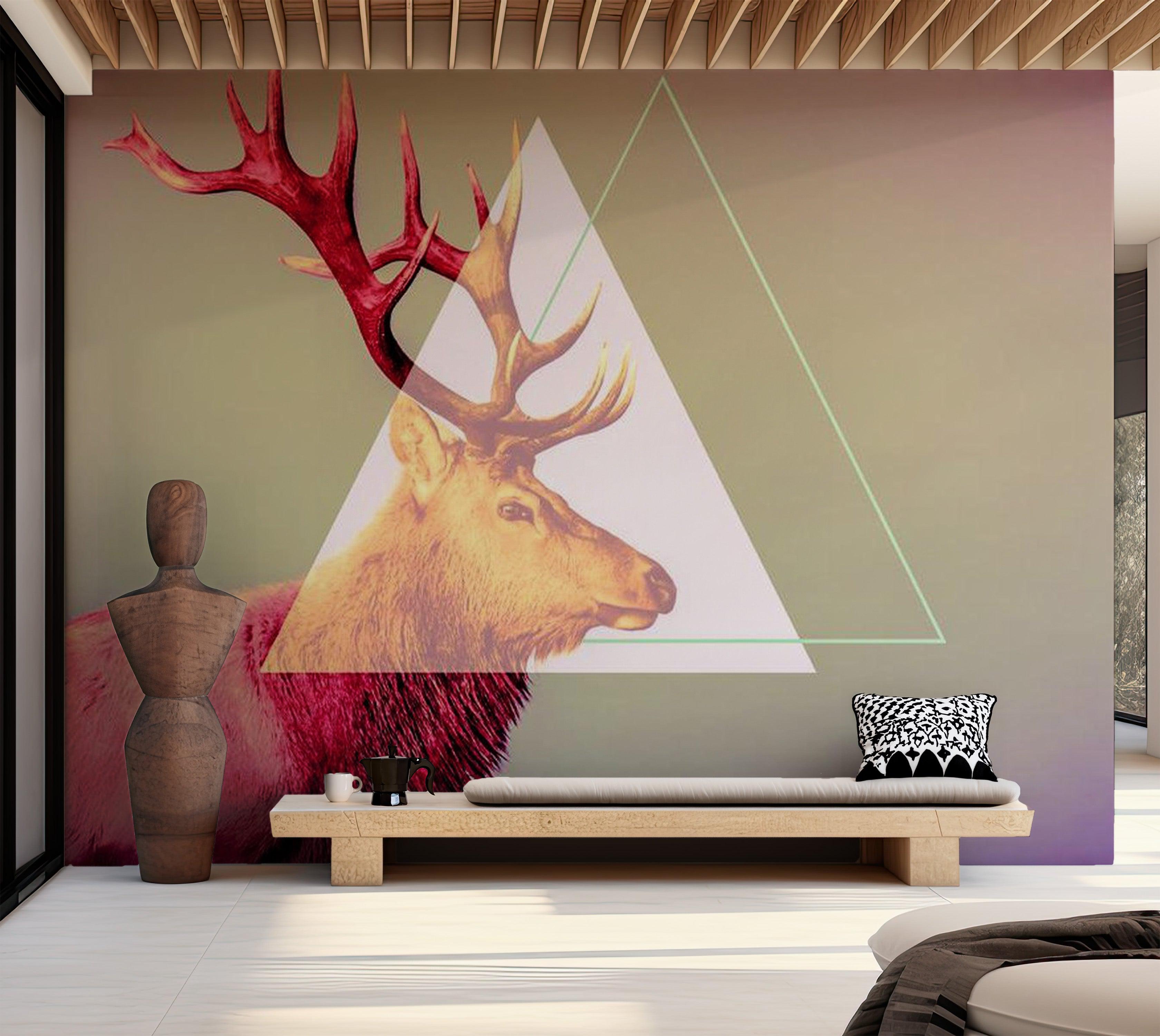 Animal Wallpaper Wall Mural - Deer Graphic Pattern