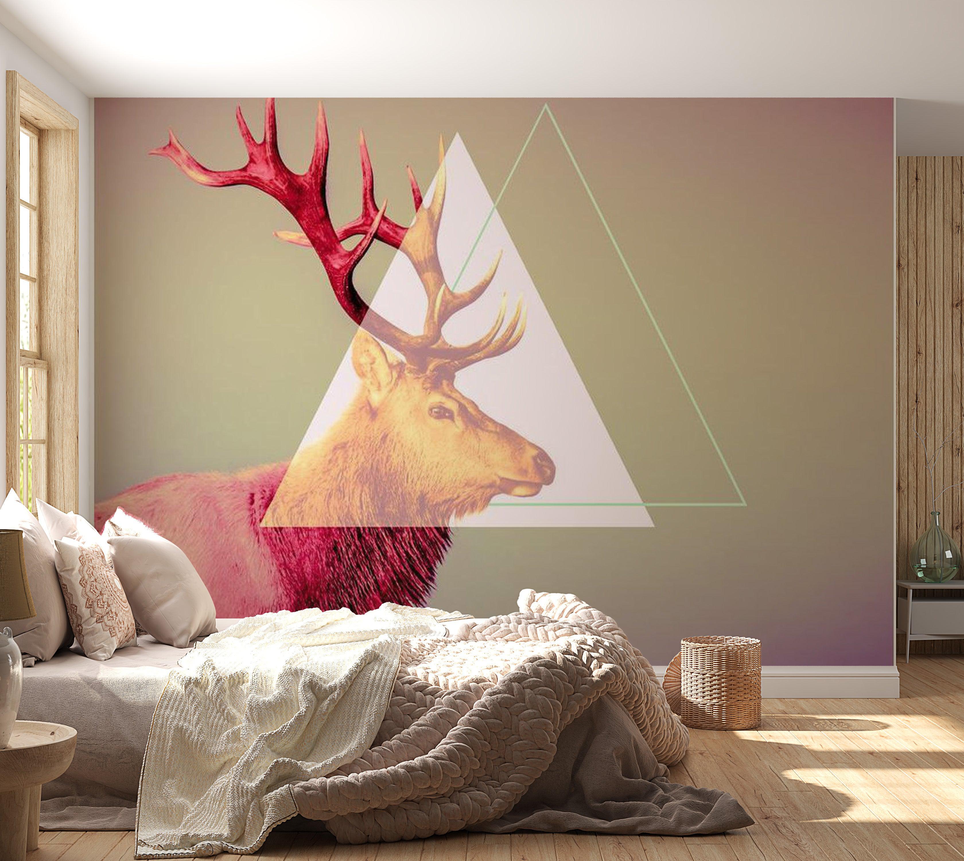 Animal Wallpaper Wall Mural - Deer Graphic Pattern