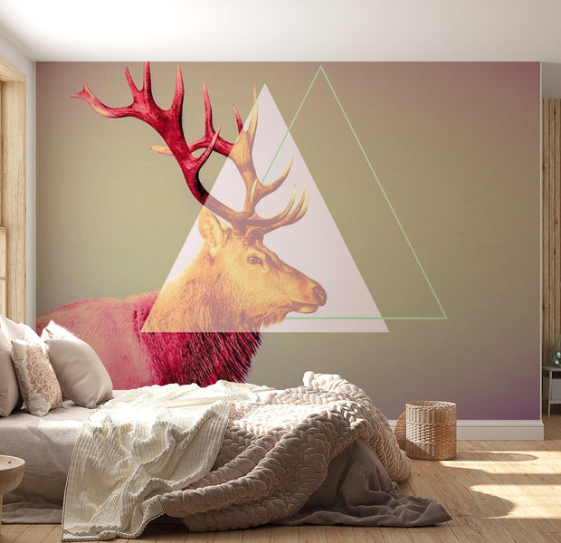 Animal Wallpaper Wall Mural - Deer Graphic Pattern